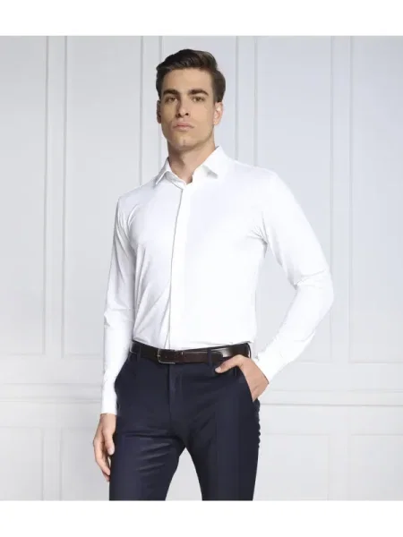 HUGO Cămașă | Extra slim fit alb