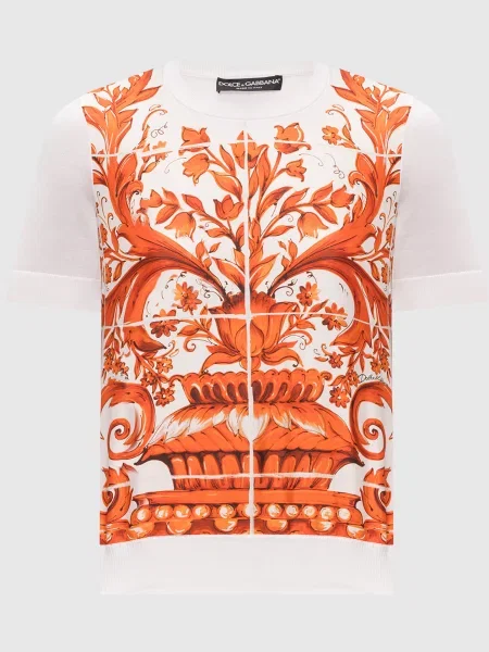 Топ із шовку кольору айворі Dolce&gabbana бежевий