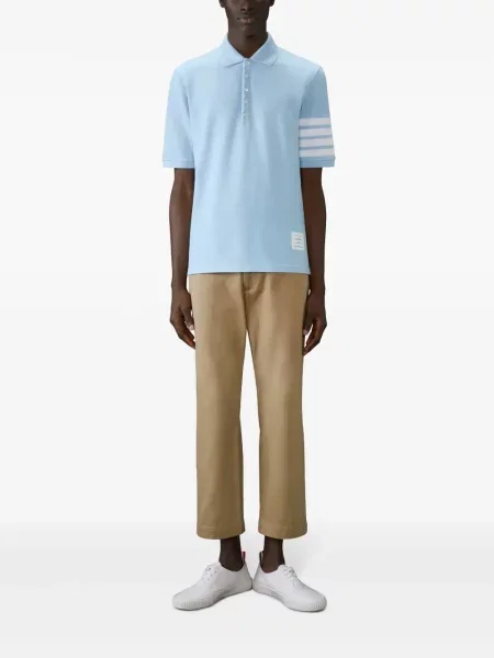 Tricou polo Thom Browne albastru