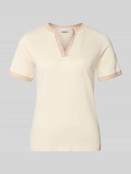 T-shirt z dekoltem w serek More & More