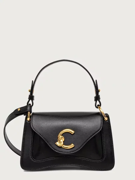Coccinelle geantă crossbody pentru femei din piele negru