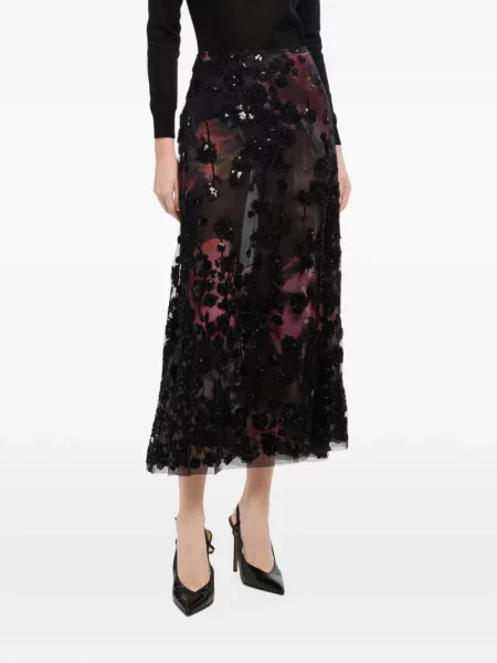 Midi sukňa Elie Saab čierna