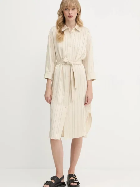 Armani Exchange sukienka beżowa