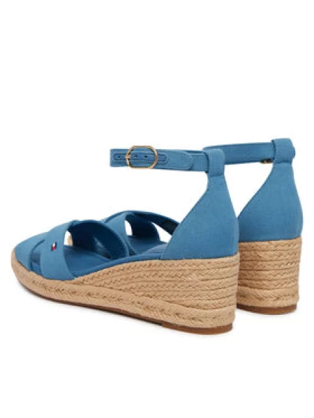 Tommy Hilfiger Espadrile Hemp Crossover Strap Wedge Espadrilles modra