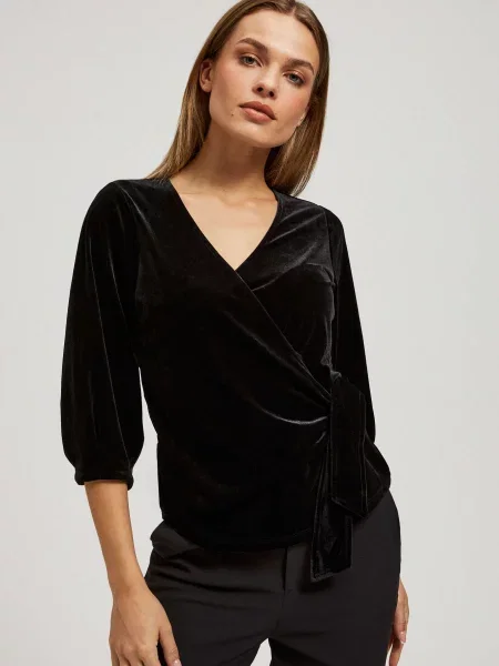 Welurowa bluzka Marisse czarna