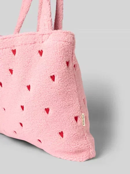 Torba typu tote z naszywką z logo model Teddy' Studio Noos różowa