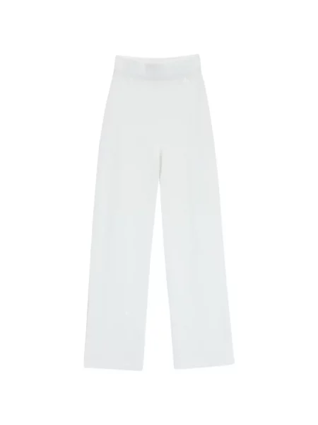 Pantaloni Genny cu broderie alb