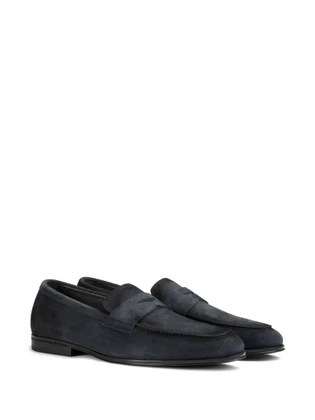Pantofi loafer Doucal's din piele de căprioară albastru