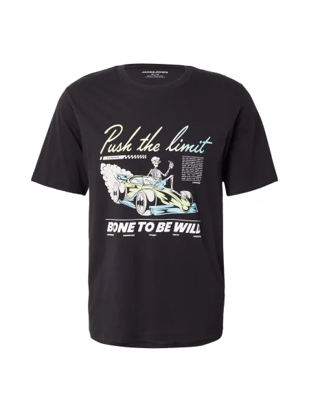 JACK & JONES Tricou JJTRACK SKULL albastru deschis / verde deschis / negru alb