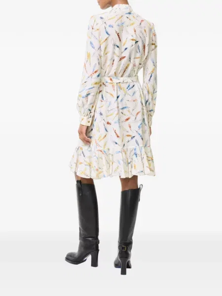Rochie Burberry de mătase cu pene