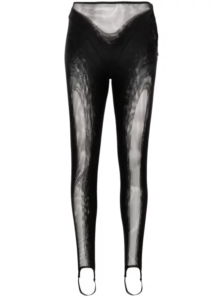 Legginsy Mugler z siateczką czarne
