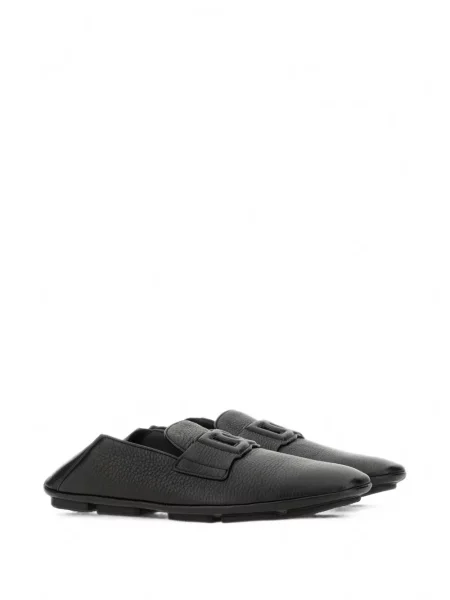Pantofi loafer Dolce & Gabbana din piele cu autograf negru