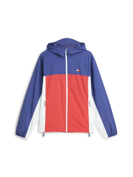 Tommy Jeans Geacă de primăvară-toamnă CHICAGO bleumarin / roșu deschis / natural alb