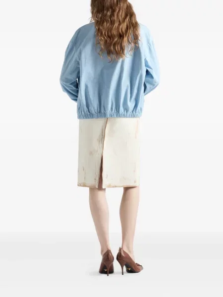 Fustă din piele Prada până la genunchi