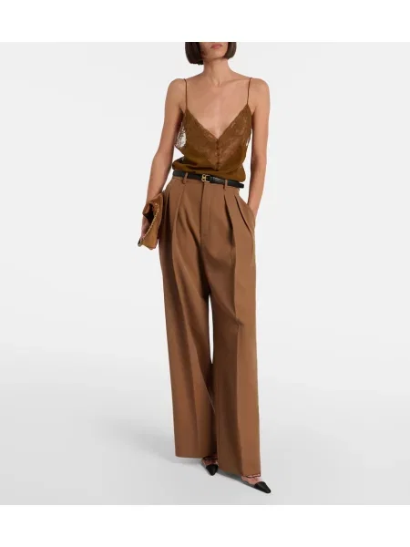 Pantofi cu toc Saint Laurent din satin slingback