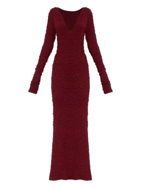 Rochie maxi By Malene Birger cu mâneci lungi lungă de costum roșu