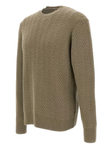 Pulover Boss cu model herringbone maro