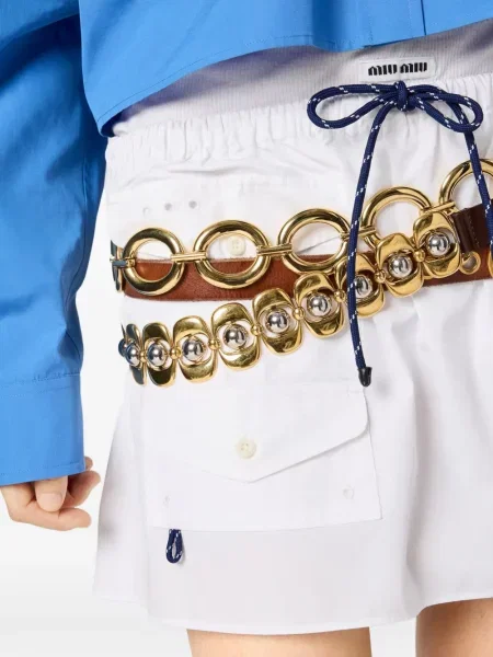 Fusta mini Miu Miu alb