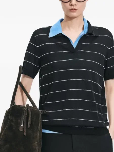Gulerat tricou polo Jnby negru