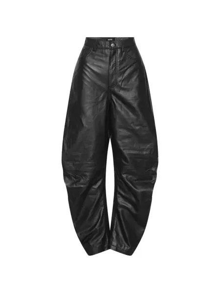 Pantaloni Rotate Birger Christensen din piele negru
