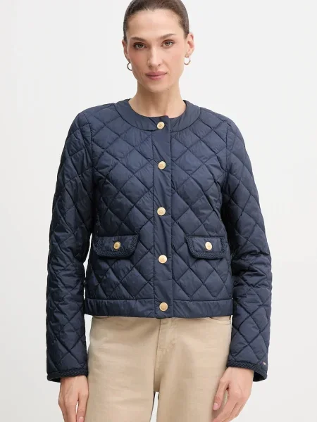 Пухено яке Tommy Hilfiger преходен модел тъмносиньо