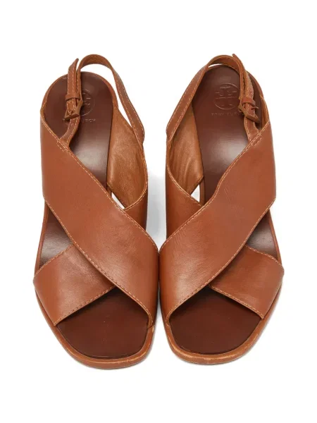 Sandale Tory Burch cu pană maro