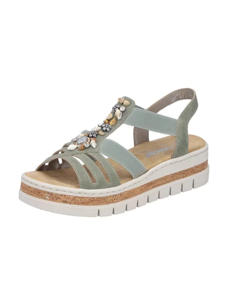 Rieker Sandale cu baretă deschis verde
