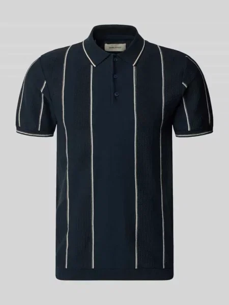 Koszulka polo w kroju slim fit z plisą z model AVEN' Blend