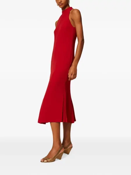 Lung rochie Twinset cu gât halter roșu