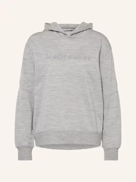Icebreaker Mikina S Kapucí Realfleece Elemental Z Merino Vlny šedá