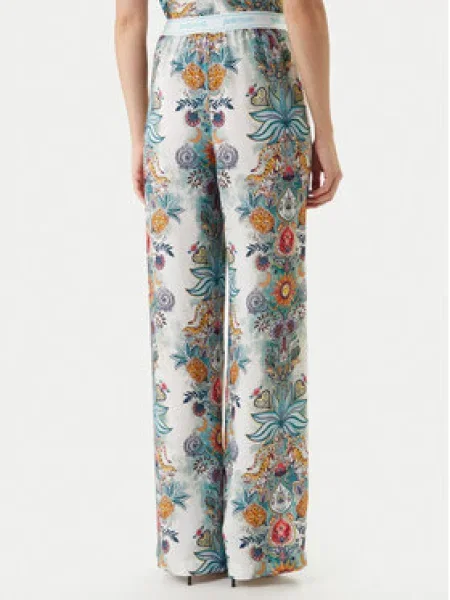 Just Cavalli Szövet nadrág Wide Leg kék