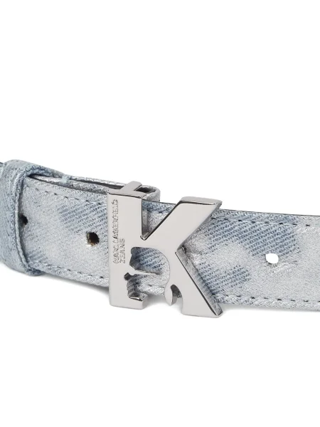 Curea Karl Lagerfeld Jeans cu autograf albastru