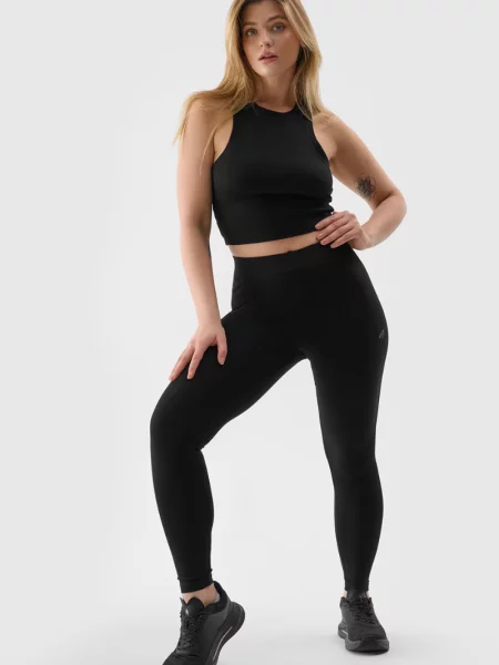 Legginsy fitness z wysokim stanem czarne