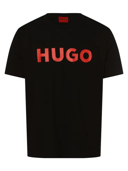 T-shirt z napisem z logo model ‘Dulivio’ Hugo czarna