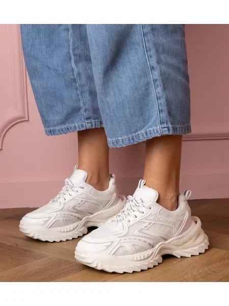 Sneakerși Gemre chunky alb
