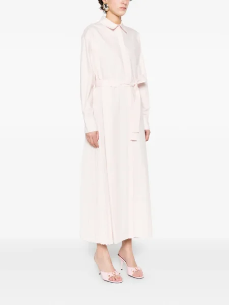 Rochie tip cămașă Twinset plisată de costum roz