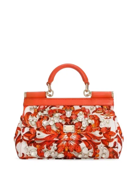 Geantă Dolce & Gabbana cu broderie roșu