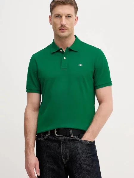 Tricou polo Gant verde