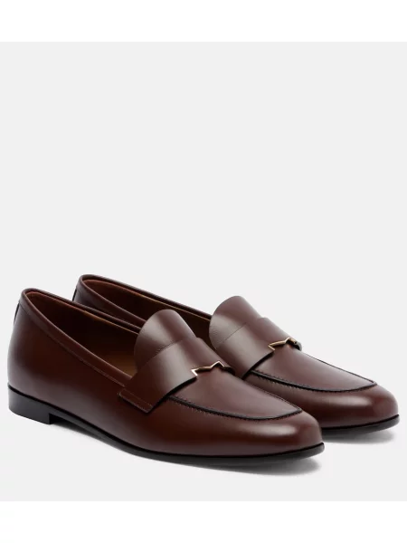 Pantofi loafer Max Mara din piele maro