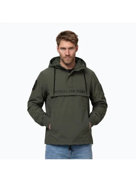 Geacă pentru bărbați Pitbull Meandro Kangaroo dark olive măslin