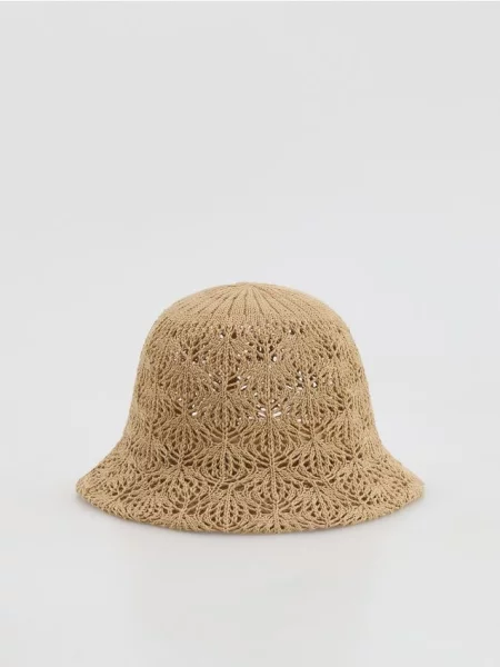 Reserved Pălărie cloș bucket hat galben-pal galben