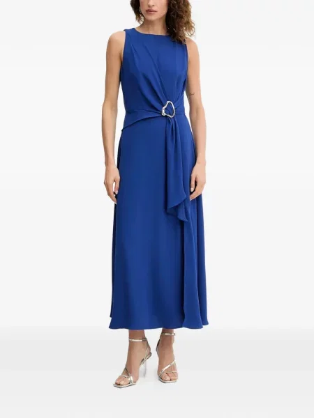 Rochie maxi Morgan fără mâneci cu cataramă de costum albastru