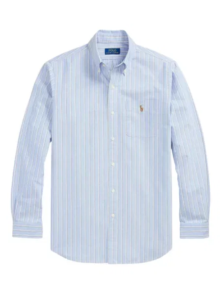 Długa koszulka Polo Ralph Lauren bez rękawów skórzana niebieska