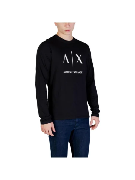 Tricou cu mânecă lungă Eax negru