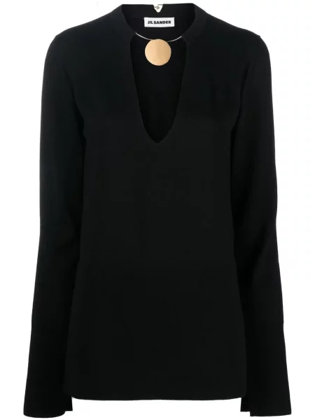Top Jil Sander tricotate negru