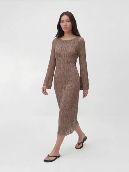 Reserved Rochie maxi ajurată cafeniu