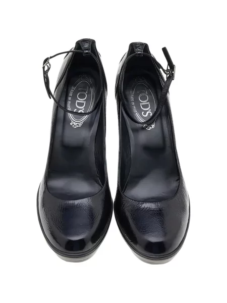 Pantofi cu toc Tod's din piele de lac cu cataramă negru