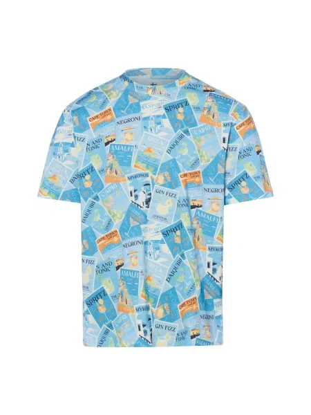 Nils Sundström Koszulka Mężczyźni niebieski|wielokolorowy nadruk S niebieska