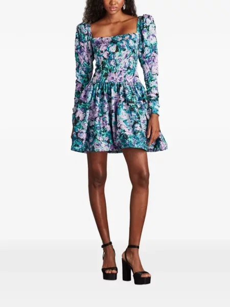 Rochie mini Tadashi Shoji cu model floral albastru