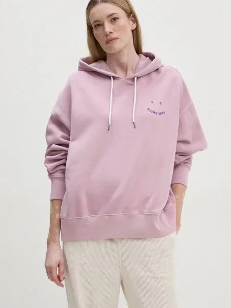 Mikina PS Paul Smith s kapucí s aplikací fialová